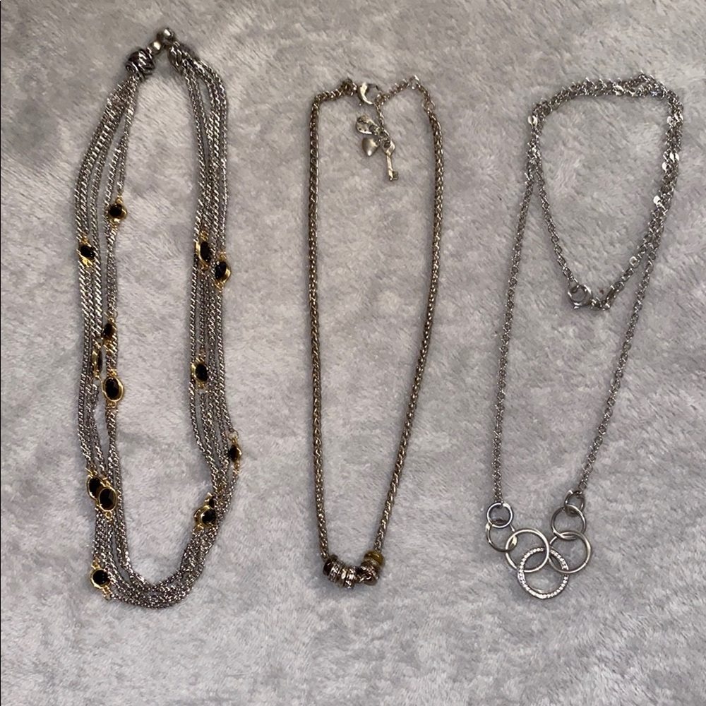 Fossil Silver and Gold Wire-Wrapped Necklaces